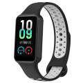 For Xiaomi Smart Band 8 Active Dual Color Breathable Sports Silicone Watch Band(Black Gary)