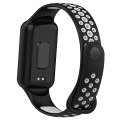 For Xiaomi Smart Band 8 Active Dual Color Breathable Sports Silicone Watch Band(Black Gary)