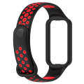 For Xiaomi Smart Band 8 Active Dual Color Breathable Sports Silicone Watch Band(Black Red)