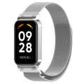 For Xiaomi Mi Band 8 Active Milan Magnetic Metal Steel Mesh Watch Band + Watch Frame(Silver)
