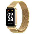 For Xiaomi Mi Band 8 Active Milan Magnetic Metal Steel Mesh Watch Band + Watch Frame(Gold)