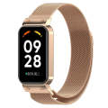 For Xiaomi Mi Band 8 Active Milan Magnetic Metal Steel Mesh Watch Band + Watch Frame(Rose Gold)