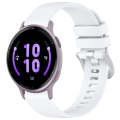 For Garmin Vivoactive 5 Liquid Glossy Silver Buckle Silicone Watch Band(White)