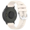 For Garmin Vivoactive 5 Liquid Glossy Silver Buckle Silicone Watch Band(White)