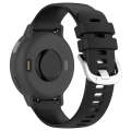 For Garmin Active5 Liquid Glossy Silver Buckle Silicone Watch Band(Black)
