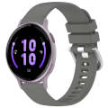 For Garmin Active5 Liquid Glossy Silver Buckle Silicone Watch Band(Gray)