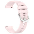 For Garmin Active5 Liquid Glossy Silver Buckle Silicone Watch Band(Pink)