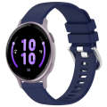 For Garmin Active5 Liquid Glossy Silver Buckle Silicone Watch Band(Dark Blue)