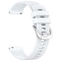 For Garmin Active5 Liquid Glossy Silver Buckle Silicone Watch Band(White)