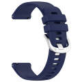 For Garmin VivoMove Trend Liquid Glossy Silver Buckle Silicone Watch Band(Dark Blue)