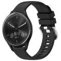 For Garmin Vivomove Sport Liquid Glossy Silver Buckle Silicone Watch Band(Black)