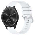 For Garmin Vivomove Sport Liquid Glossy Silver Buckle Silicone Watch Band(White)