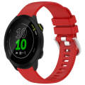 For Garmin Forerunner 158 / 55 Liquid Glossy Silver Buckle Silicone Watch Band(Red)