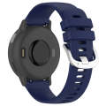 For Garmin Forerunner 158 / 55 Liquid Glossy Silver Buckle Silicone Watch Band(Dark Blue)