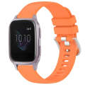 For Garmin Venu / Venu SQ Liquid Glossy Silver Buckle Silicone Watch Band(Orange)
