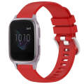 For Garmin Venu / Venu SQ Liquid Glossy Silver Buckle Silicone Watch Band(Red)