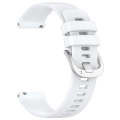 For Garmin Vivomove3 / Garminmove3 Liquid Glossy Silver Buckle Silicone Watch Band(White)