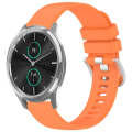 For Garmin VivoMove Luxe / Garminmove Luxe Liquid Glossy Silver Buckle Silicone Watch Band(Orange)