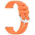 For Garmin VivoMove Luxe / Garminmove Luxe Liquid Glossy Silver Buckle Silicone Watch Band(Orange)