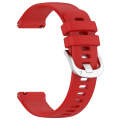For Garmin VivoMove Luxe / Garminmove Luxe Liquid Glossy Silver Buckle Silicone Watch Band(Red)