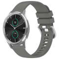 For Garmin VivoMove Luxe / Garminmove Luxe Liquid Glossy Silver Buckle Silicone Watch Band(Gray)
