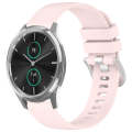 For Garmin VivoMove Luxe / Garminmove Luxe Liquid Glossy Silver Buckle Silicone Watch Band(Pink)