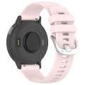 For Garmin Vivomove HR Sport Liquid Glossy Silver Buckle Silicone Watch Band(Pink)