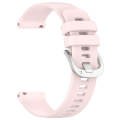 For Garmin Forerunner245 / 245 Music Liquid Glossy Silver Buckle Silicone Watch Band(Pink)