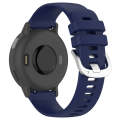 For Garmin Forerunner 645 / 645 Music Liquid Glossy Silver Buckle Silicone Watch Band(Dark Blue)