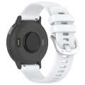 For Garmin Forerunner 645 / 645 Music Liquid Glossy Silver Buckle Silicone Watch Band(White)