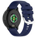 For Garmin Forerunner 265S Liquid Glossy Silver Buckle Silicone Watch Band(Dark Blue)