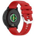 For Garmin Forerunner 255S Music / 255S Liquid Glossy Silver Buckle Silicone Watch Band(Red)