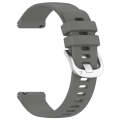 For Garmin Venu 2S Liquid Glossy Silver Buckle Silicone Watch Band(Gray)