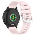 For Garmin Venu 2S Liquid Glossy Silver Buckle Silicone Watch Band(Pink)