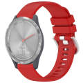 For Garmin Vivomove 3S Liquid Glossy Silver Buckle Silicone Watch Band(Red)
