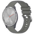 For Garmin Vivomove 3S Liquid Glossy Silver Buckle Silicone Watch Band(Gray)