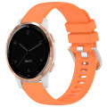 For Garmin Vivoactive 4S Liquid Glossy Silver Buckle Silicone Watch Band(Orange)