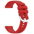 For Garmin Vivoactive 4S Liquid Glossy Silver Buckle Silicone Watch Band(Red)