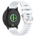 For Garmin Vivoactive 4S Liquid Glossy Silver Buckle Silicone Watch Band(White)
