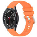 For Samsung Galaxy 6 / 6 Classic Liquid Glossy Silver Buckle Silicone Watch Band(Orange)