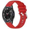 For Samsung Galaxy 6 / 6 Classic Liquid Glossy Silver Buckle Silicone Watch Band(Red)