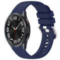 For Samsung Galaxy 6 / 6 Classic Liquid Glossy Silver Buckle Silicone Watch Band(Dark Blue)