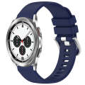 For Samsung Galaxy 4 / 4 Classic Liquid Glossy Silver Buckle Silicone Watch Band(Dark Blue)