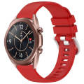 For Samsung Galaxy Watch 3 41mm Liquid Glossy Silver Buckle Silicone Watch Band(Red)