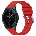 For Samsung Galaxy Watch 42mm Liquid Glossy Silver Buckle Silicone Watch Band(Red)
