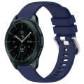 For Samsung Galaxy Watch 42mm Liquid Glossy Silver Buckle Silicone Watch Band(Dark Blue)