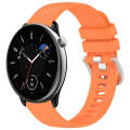 For Amazfit GTR Mini 20mm Liquid Glossy Silver Buckle Silicone Watch Band(Orange)