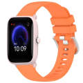 For Amazfit Pop Pro / Pop / Bip U 20mm Liquid Glossy Silver Buckle Silicone Watch Band(Orange)