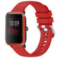 For Amazfit Bip / Bip Lite / Bip 1S 20mm Liquid Glossy Silver Buckle Silicone Watch Band(Red)