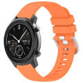 For Amazfit GTR 42mm / GTS 20mm Liquid Glossy Silver Buckle Silicone Watch Band(Orange)